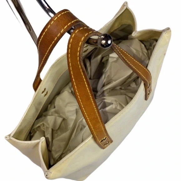 Louis Vuitton Monogram Logo Vernis Tote Bag Purse Perle - Picture 4 of 8